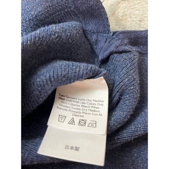 Eddie Bauer Mens Small Navy Blue Grandpa Golfing Sweater With Pocket Japan Made - Picture 7 of 9